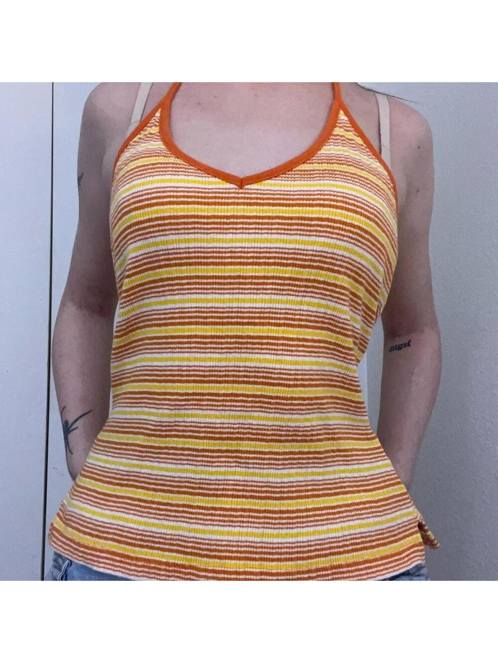 Orange & yellow striped top
